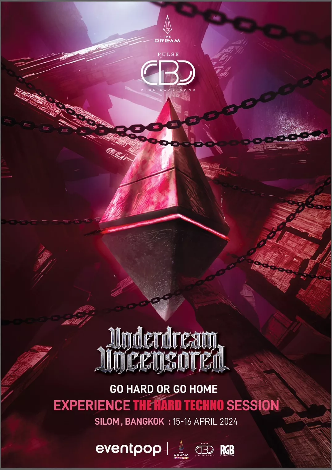 The Dream Project "Underdream Uncencored" Hard Techno Party in Silom Bangkok